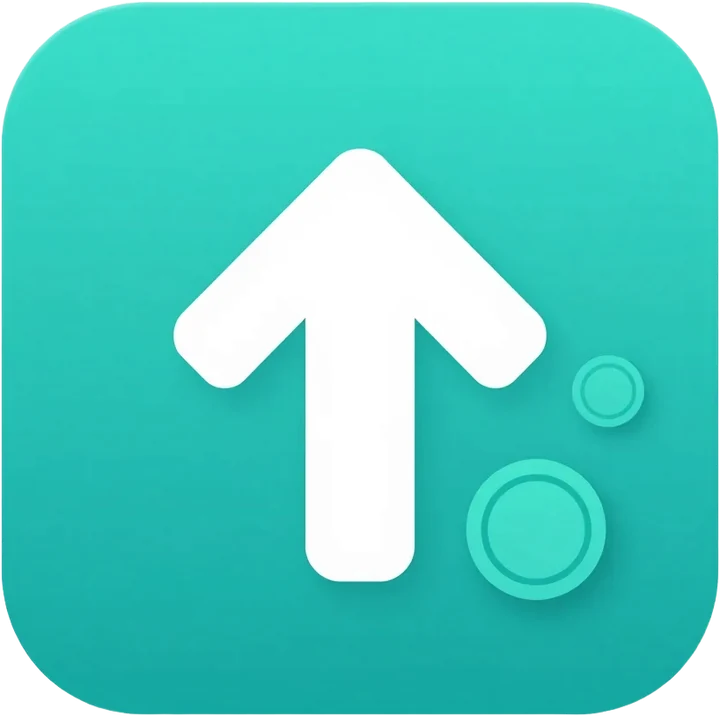 Turquoise tile with a white upward arrow, in Bitget colours